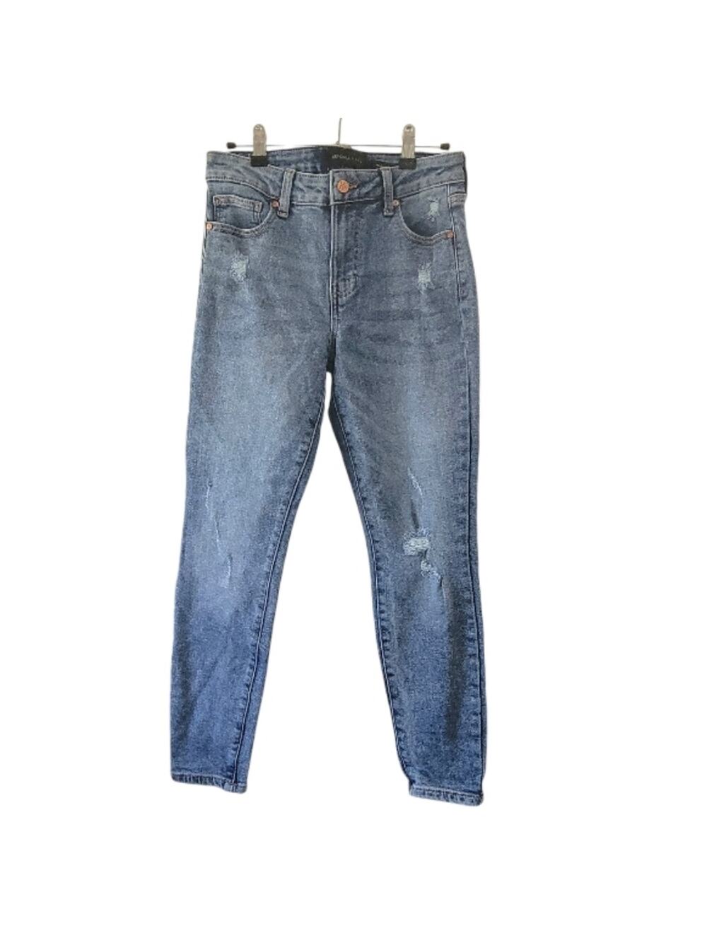 Kendall+Kylie 7/28 distressed jeans, The Ultra Babe Skinny, medium blue wash